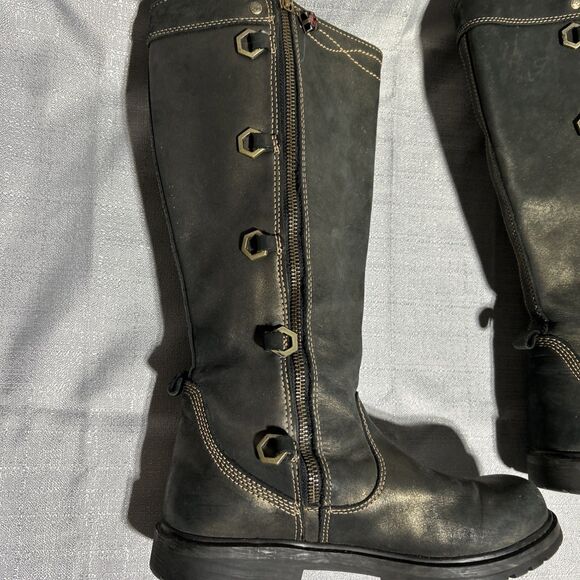 Women’s Timberland Boots Size US size 8 Knee High Ring Details Leather Gold - Picture 11 of 16